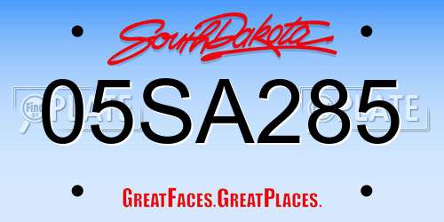 05SA285 South Dakota License Plate