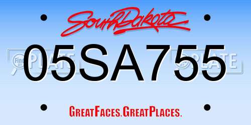05SA755 South Dakota License Plate