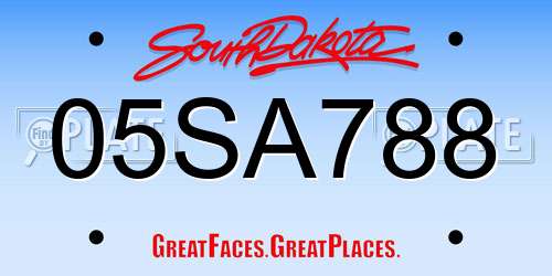 05SA788 South Dakota License Plate