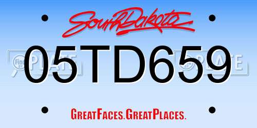 05TD659 South Dakota License Plate