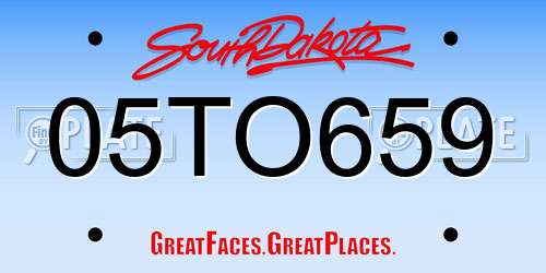 05TO659 South Dakota License Plate
