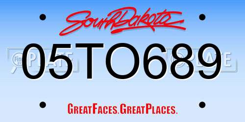 05TO689 South Dakota License Plate