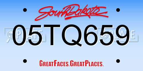 05TQ659 South Dakota License Plate