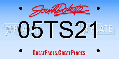 05TS21 South Dakota License Plate
