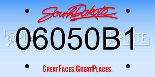 06050B1 South Dakota License Plate