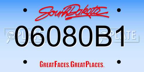 06080B1 South Dakota License Plate