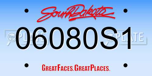 06080S1 South Dakota License Plate