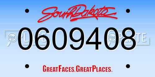 0609408 South Dakota License Plate