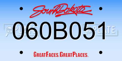 060B051 South Dakota License Plate