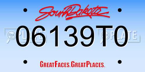 06139T0 South Dakota License Plate
