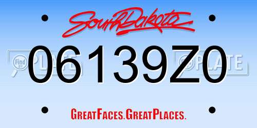 06139Z0 South Dakota License Plate