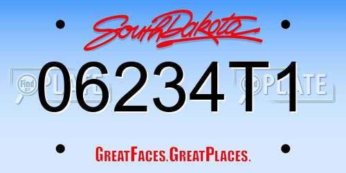 06234T1 South Dakota License Plate