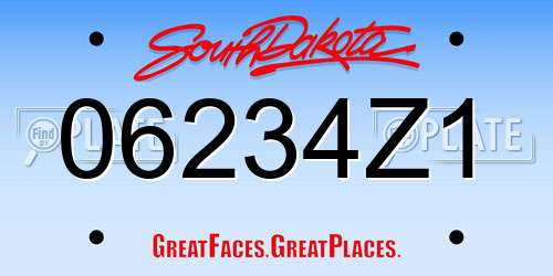 06234Z1 South Dakota License Plate