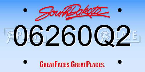 06260Q2 South Dakota License Plate