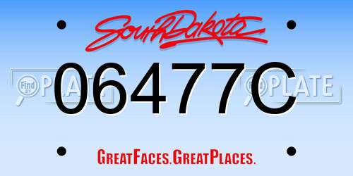 06477C South Dakota License Plate