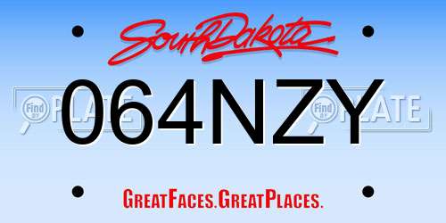 064NZY South Dakota License Plate