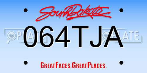 064TJA South Dakota License Plate