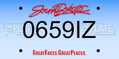 0659IZ South Dakota License Plate