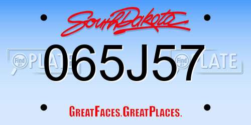 065J57 South Dakota License Plate