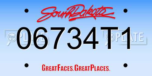 06734T1 South Dakota License Plate