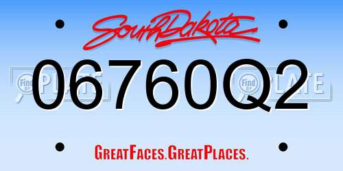 06760Q2 South Dakota License Plate