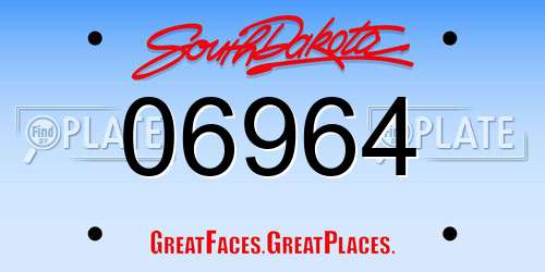 06964 South Dakota License Plate