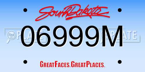 06999M South Dakota License Plate