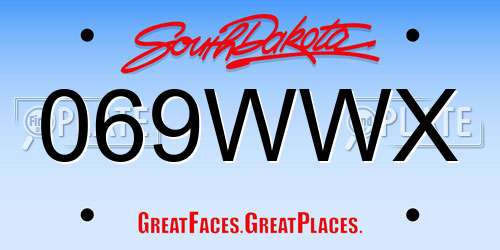 069WWX South Dakota License Plate