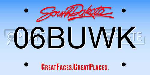 06BUWK South Dakota License Plate