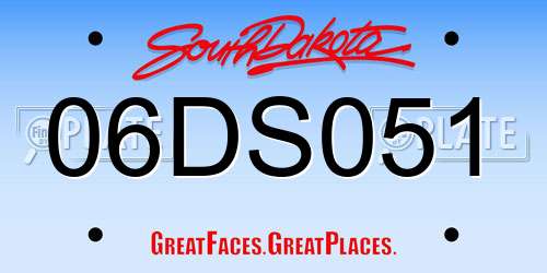 06DS051 South Dakota License Plate