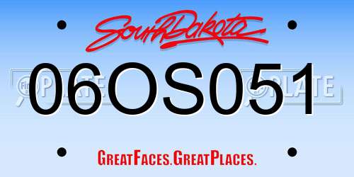 06OS051 South Dakota License Plate