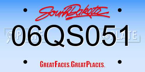 06QS051 South Dakota License Plate