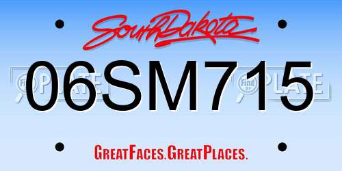 06SM715 South Dakota License Plate