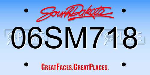 06SM718 South Dakota License Plate