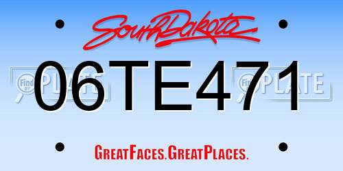 06TE471 South Dakota License Plate
