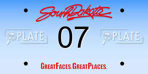 07 South Dakota License Plate