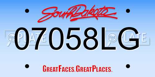 07058LG South Dakota License Plate