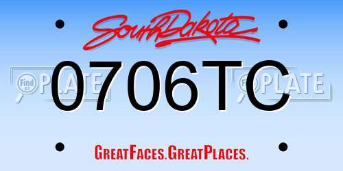 0706TC South Dakota License Plate
