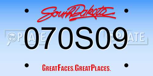 070S09 South Dakota License Plate