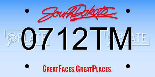0712TM South Dakota License Plate
