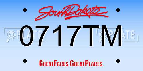 0717TM South Dakota License Plate