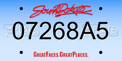 07268A5 South Dakota License Plate