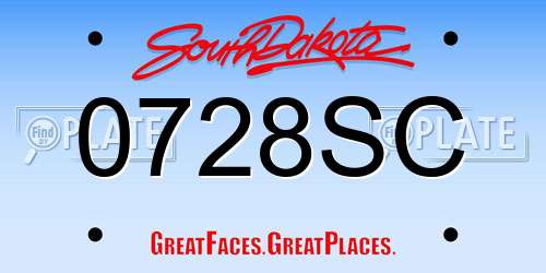 0728SC South Dakota License Plate