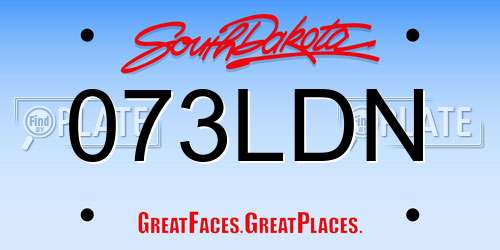 073LDN South Dakota License Plate