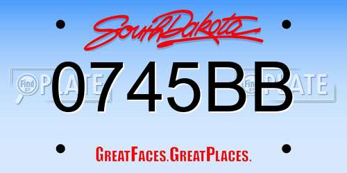 0745BB South Dakota License Plate