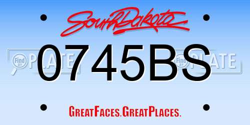 0745BS South Dakota License Plate