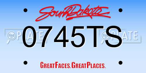 0745TS South Dakota License Plate