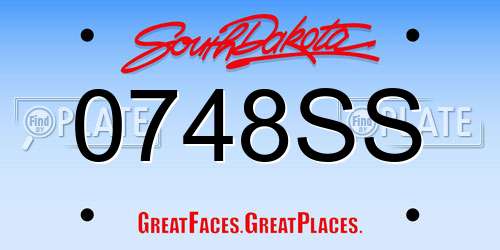 0748SS South Dakota License Plate