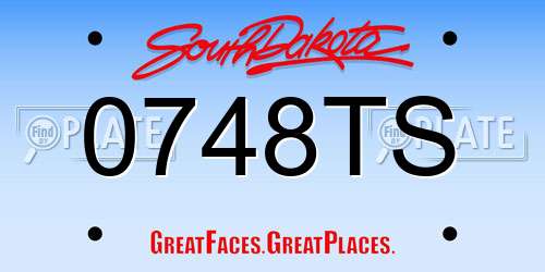 0748TS South Dakota License Plate