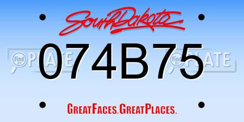 074B75 South Dakota License Plate